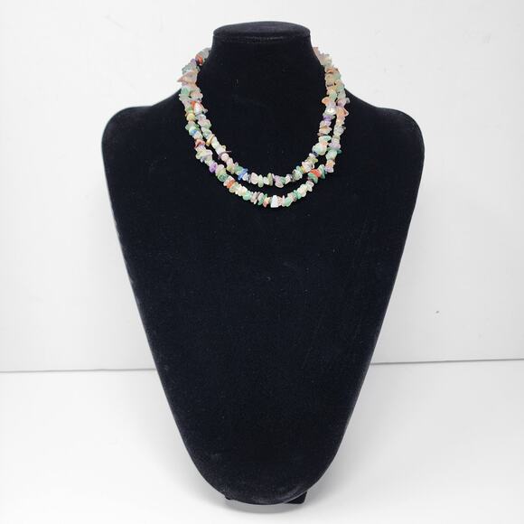 34" Multicolor Polished Stone Necklace - Picture 5 of 6